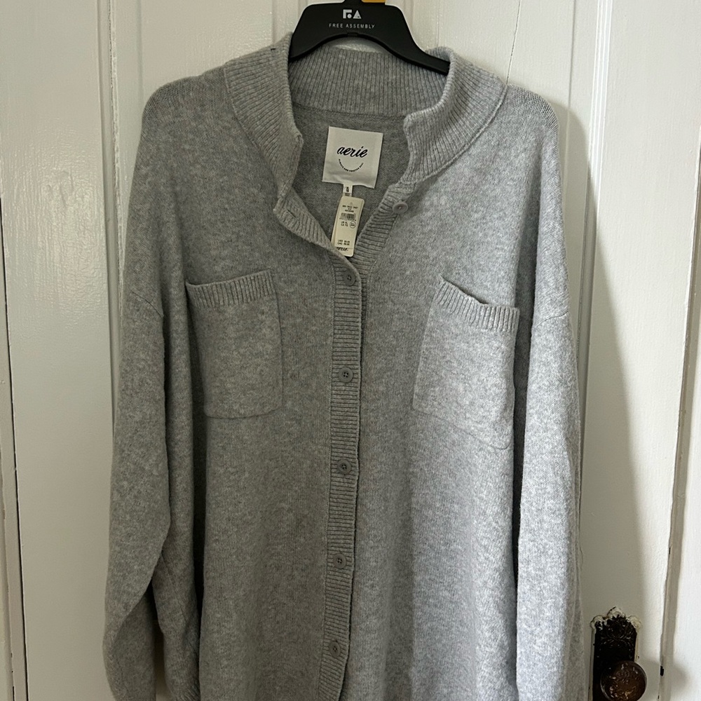 NWT Aerie Soft Gray Knit Cardigan